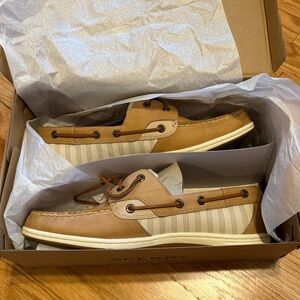 Sperry Koifish Tripe Tan boat shoes